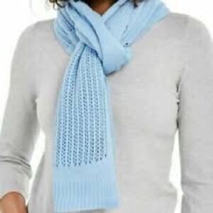 NWT DKNY Blue open Knit Blocked Scarf